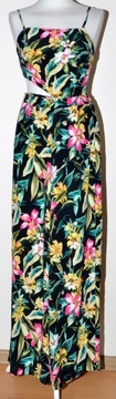BERSHKA Letni kombinezon z wiskozy spodnium w kwiaty rozmiar XS