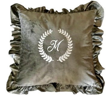 POSZEWKA WELUR NA PODUSZKĘ 40X40 HAFT MONOGRAM