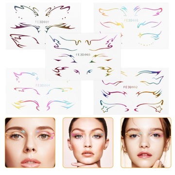 NAKLEJKI DO TATUAŻU EYELINER CIEŃ 5 ARKUSZY