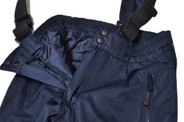 G-TEX Spodnie ZIMOWE na odpinane szelki granat Narciarskie ocieplane r 164