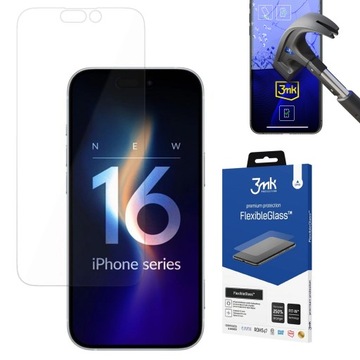 Nietłukące się Szkło Folia na IPHONE 16 Pro 3MK FLEXIBLE GLASS na ekran