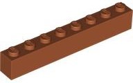 LEGO 3008 Klocek 1x8 Ciemny Pomarańczowy 4597485 6264069 1szt NOWY