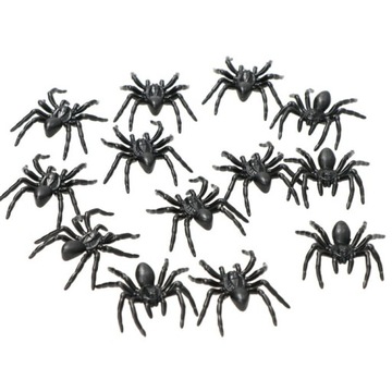 Konfetti Halloween Pająki czarne 60 szt DEKORACJA urodziny CZARNE PAJĄK VP