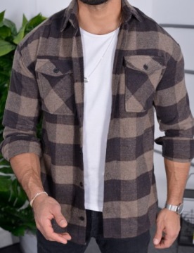 МУЖСКАЯ ФЛАНЕЛЕВАЯ РУБАШКА С КАРМАНАМИ В КЛЕТИКУ CASUAL - M