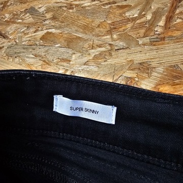 Spodnie Jeansowe CALVIN KLEIN JEANS Super Skinny Czarne Męskie Denim 33x32