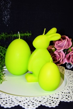 СВЕЧА ПАСХАЛЬНЫЙ ЗАЯЦ 19см МАТОВЫЙ ЗЕЛЕНЫЙ