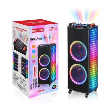 GŁOŚNIK BLUETOTH PRZENOŚNY RADIO FM 3000W KARAOKE