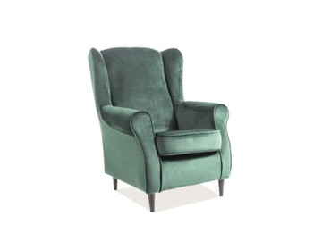 Fotel BARON velvet zielony/venge SIGNAL