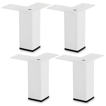 4x NOGA NÓŻKA MEBLOWA NÓŻKA DO MEBLI BIAŁA H10CM