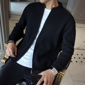 2023 Men Spring Autumn Warm Cardigan Male Zipper S