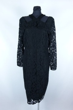 V by Very sukienka midi gipiura black 16 / 42