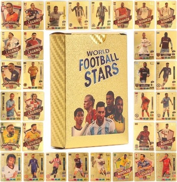 ZŁOTE KARTY PIŁKARSKIE Z PIŁKARZAMI ZESTAW 55SZT ZŁOTA TALIA