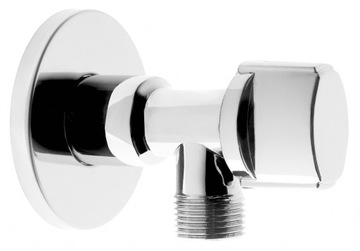 FERRO ZAWÓR KULOWY KĄTOWY 1/2''X1/2'' Z ROZETĄ