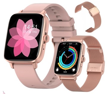ZEGAREK SMARTWATCH CIŚNIENIOMIERZ PULSOKSYMETR ROZMOWY POL MENU 2 PASKI