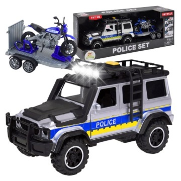 Policejní Suv auto pohon světla zvuk Otevírací Dveře sada Motocykl