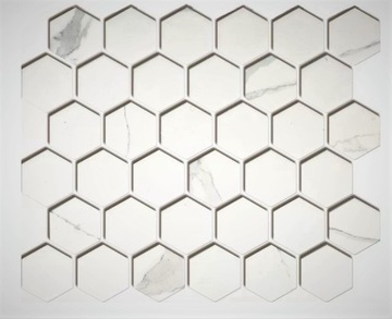 mozaika HEKSAGON CARRARA ceramiczna płytki satyna