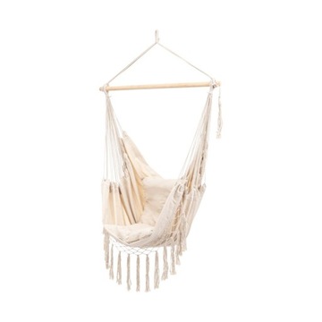 WISZĄCE KRZESŁO BRAZYLIJSKIE ZE STELAŻEM BOHO