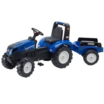 Большой педальный трактор FALK New Holland с прицепами