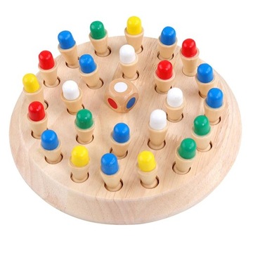 Wooden Memory Chess Set, Color Memory Chess Set, Fun Block Board Game