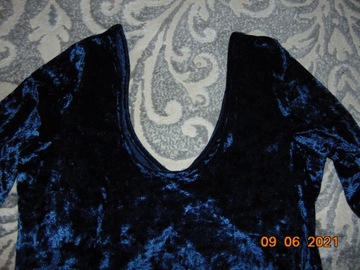 Granatowa bluzka aksamit, XL