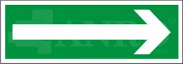 Znak KIERUNEK DROGI EWAKUACYJNEJ PVC+KLEJ 1E/D/PS