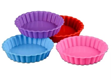 4x silikonowa foremka do mini tarty. Idelana do pieczenia tart, pizzzy.