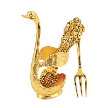 Swan Base Holder Łyżki Widelce Widelec Aureate