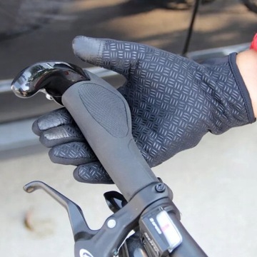 СПОРТИВНЫЕ ВЕЛОСИПЕДНЫЕ ПЕРЧАТКИ, ВОДОНЕПРОНИЦАЕМЫЕ, ПРОТИВОСКОЛЬЗЯЩИЕ, TOUCH L, ЧЕРНЫЕ