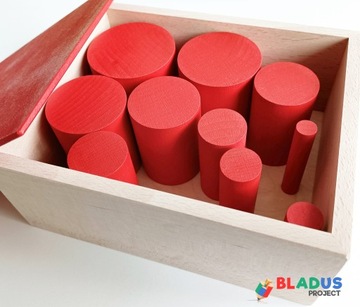 Красочные цилиндры Монтессори, буковые цилиндры