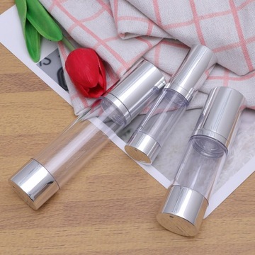 3 SZTUK PRZEZROCZYSTE BUTELKI Z POMPKĄ MAŁE PUSTE DOZOWNIKI BUTELKI DO MAKIJAŻU I