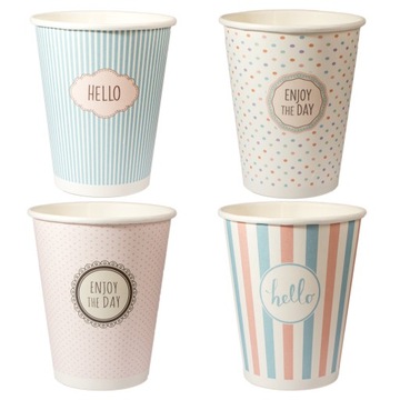 KUBKI PAPIEROWE DO KAWY PASTELE 300ML - 50SZT (do odsprzedaży)