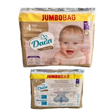 Pieluszki PAMPERSY Dada Extra Care rozmiar 4 JUMBO BAG 82 szt. 7-16 kg
