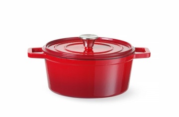GARNEK ŻELIWNY EMALIOWANY CZERWONY 4,4L 626849 HENDI