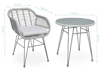 КОМПЛЕКТ БАЛКОННОЙ МЕБЕЛИ для балкона GARDEN KUBU 2+1 СТОЛ + СТУЛЬЯ