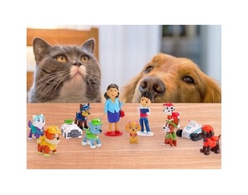 ФИГУРЫ СОБАКИ PAW PATROL 12 ШТ. БЕСПЛАТНАЯ РАСКРАСКА ПО ЦИФРАМ РУЧКИ