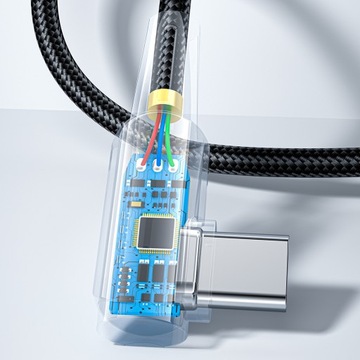 КАБЕЛЬ FAST ANGLE USB-C PD 100W 5A ДЛЯ HUAWEI XIAOMI SAMSUNG 1M