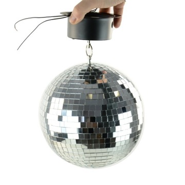 Декоративный зеркальный шар для дискотеки 20см с приводом Firefog