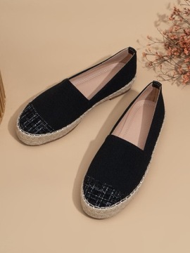 C3B02006 CZARNE DAMSKIE ESPADRYLE CASUAL SHEIN 36