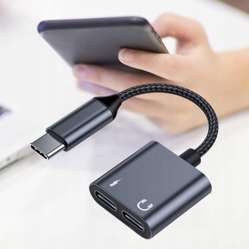 Adapter audio USB typu C 2 w 1, podwójny typ C