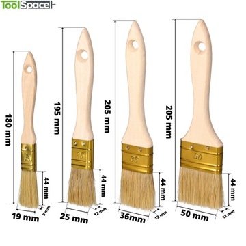 НАБОР КИСТЕЙ Плоская кисть, Круглая кисть, Щетка для радиатора 10 шт. PL