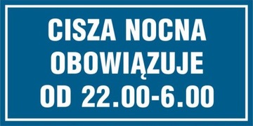 Tabliczka Znak CISZA NOCNA 15x30 cm PCV