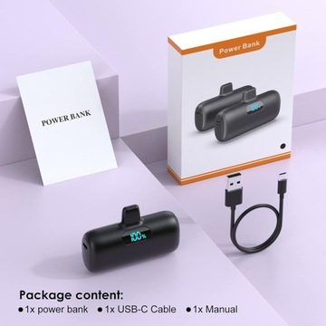MINI POWER BANK 5000MAH, PD 15W УЛЬТРАКОМПАКТНОЕ ПОРТАТИВНОЕ ЗАРЯДНОЕ УСТРОЙСТВО PRO