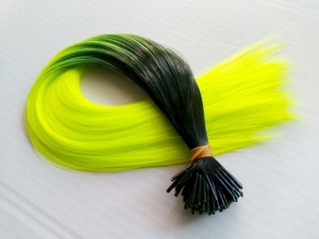 PASEMKA WŁOSÓW OMBRE CZARNY SELEDYN RINGI10SZT