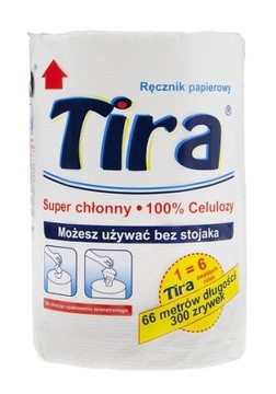 TIRA ręcznik papierowy 1rolka 300 listków CHŁONNY