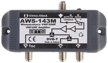 Wzmacniacz antenowy AWS-143M 15/20dB AMS