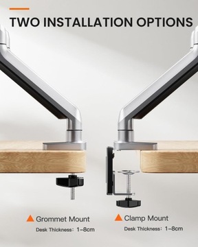 Двойная подставка ErGear для монитора на газовых пружинах 13–32 дюйма