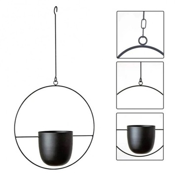 Корзина, подвесной вазон черный 14 см ROS15