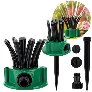 ИМПУЛЬСНЫЙ ВРАЩАЮЩИЙСЯ НА 360° САДОВЫЙ ДОЖДЕВАТЕЛЬ ДЛЯ ПОЛИВА ТРАВЫ 12 ФОРСУНКОВ