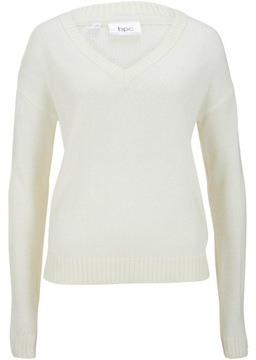 SWETER Z DEKOLTEM W SEREK 44/46