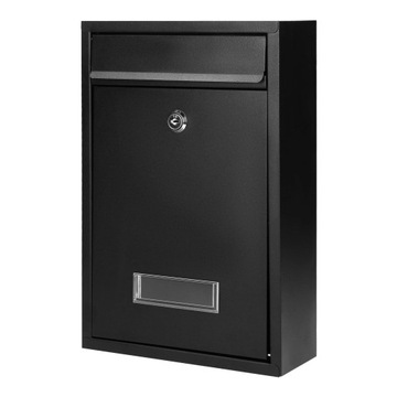 Skrzynka na listy stalowa z wizytownikiem 32,1x21,5x8,8 czarna 2 kluczyki